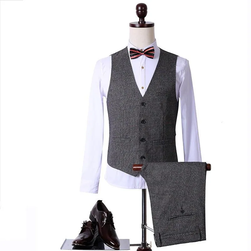 Men's Fashion Grey 3 Piece Suit Up To 3XL