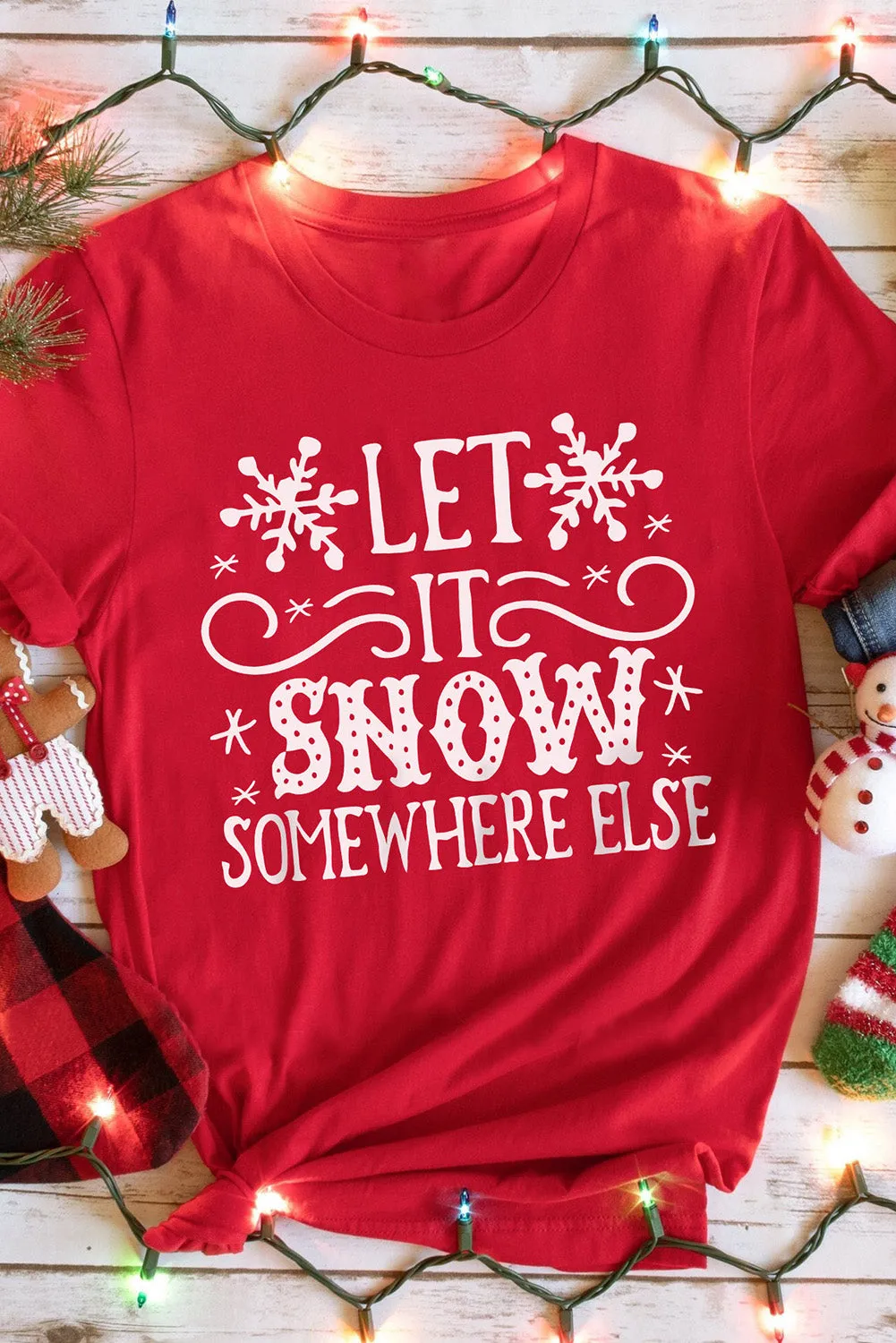 Merry Christmas Trees Graphic Print Short Sleeve T Shirt