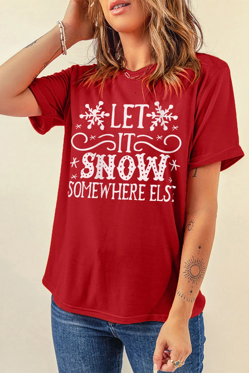 Merry Christmas Trees Graphic Print Short Sleeve T Shirt