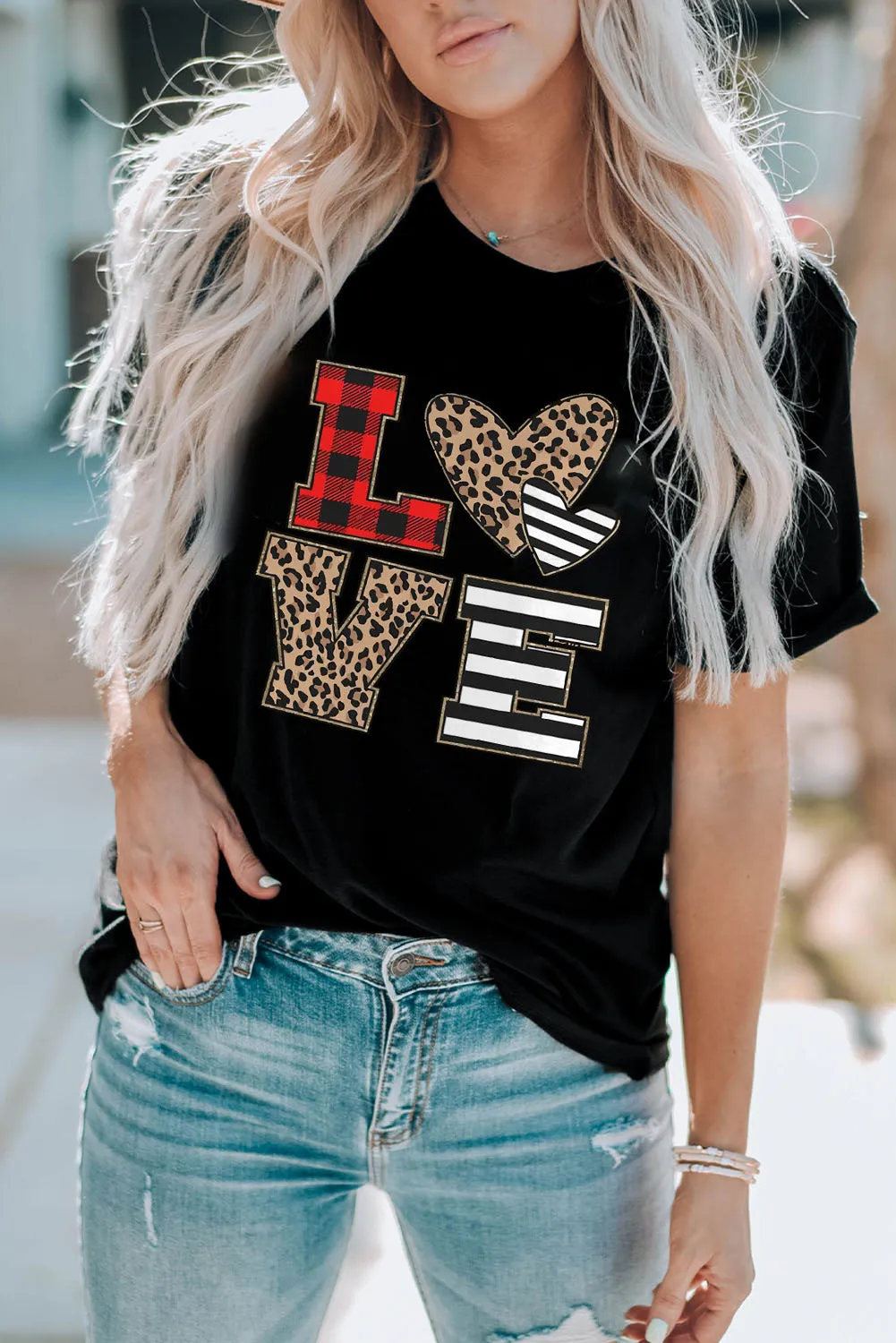 Merry Christmas Trees Graphic Print Short Sleeve T Shirt