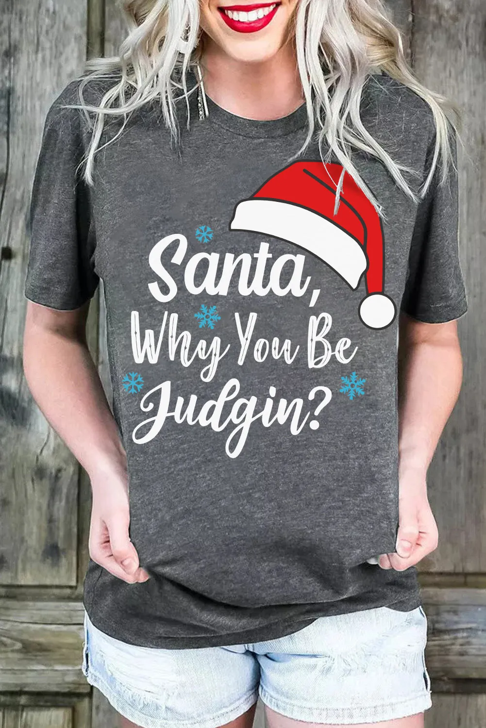 Merry Christmas Trees Graphic Print Short Sleeve T Shirt