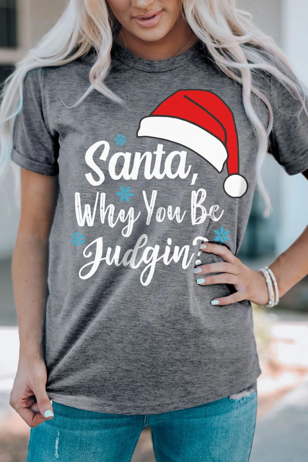 Merry Christmas Trees Graphic Print Short Sleeve T Shirt