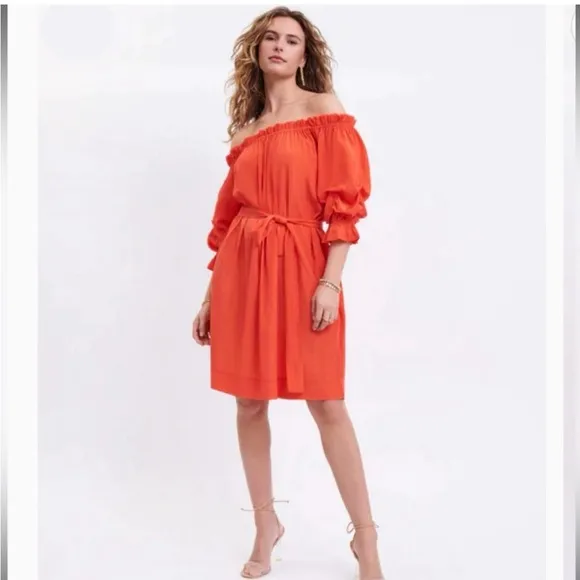 Mersea Tulum Women’s Dress In Sunset Coral/ Orange Size Medium