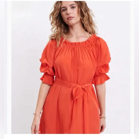 Mersea Tulum Women’s Dress In Sunset Coral/ Orange Size Medium