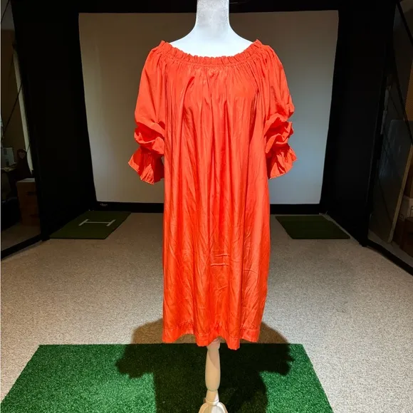 Mersea Tulum Women’s Dress In Sunset Coral/ Orange Size Medium