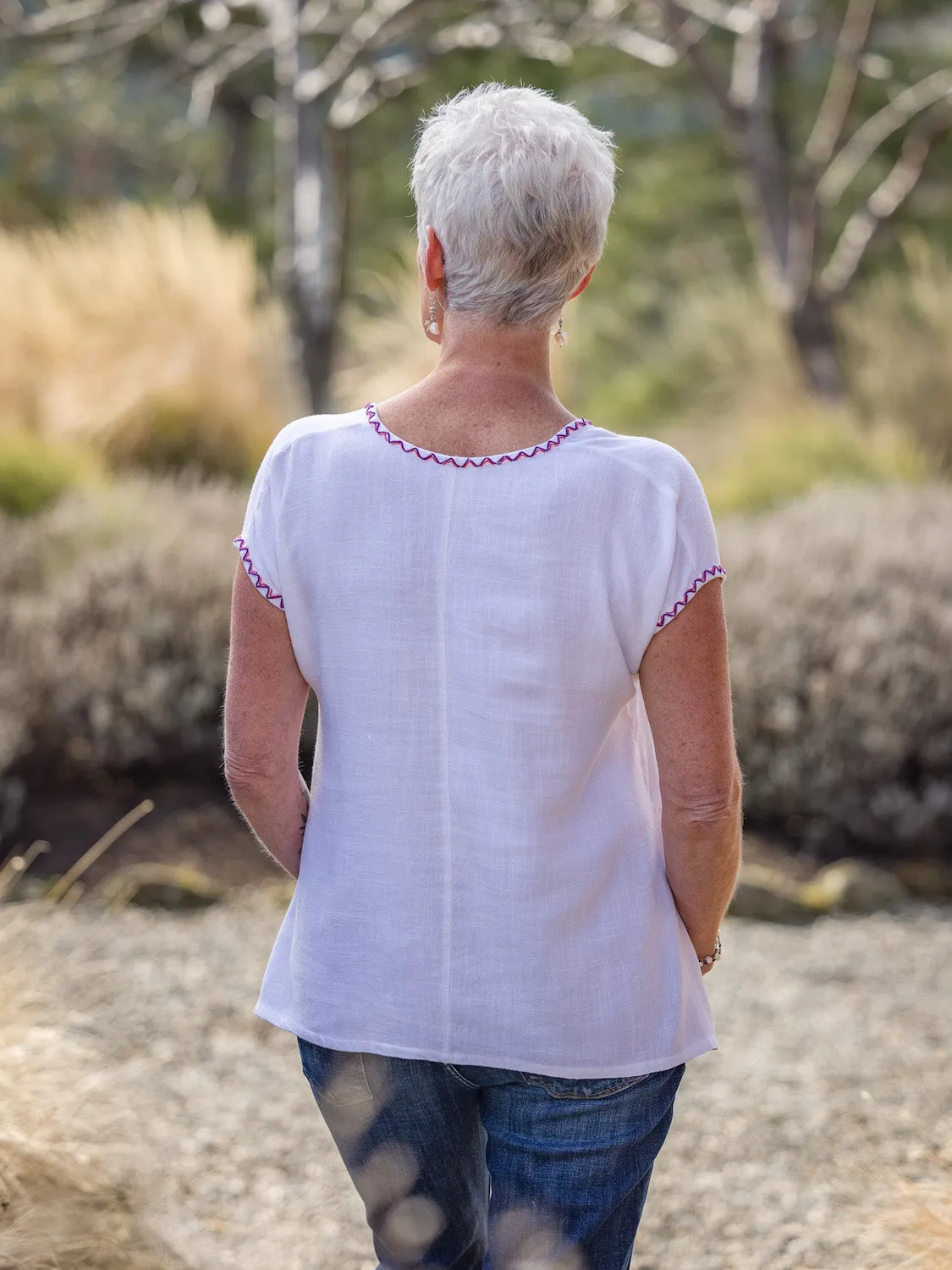 Mia Ivory V-Neck Blouse