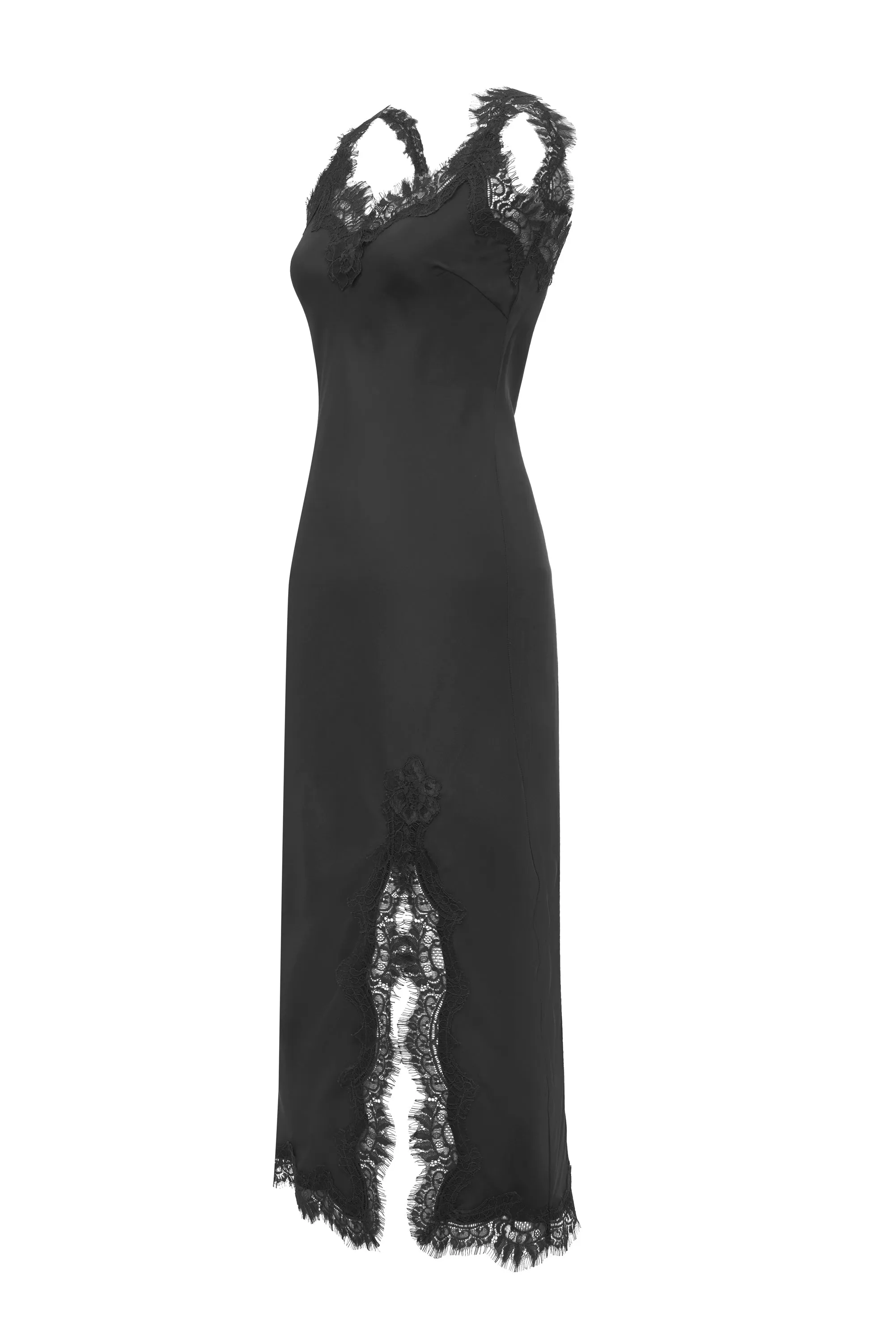 Miley Long Coco Bias Dress Dark Grey