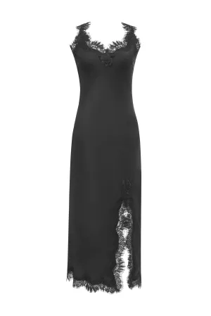 Miley Long Coco Bias Dress Dark Grey