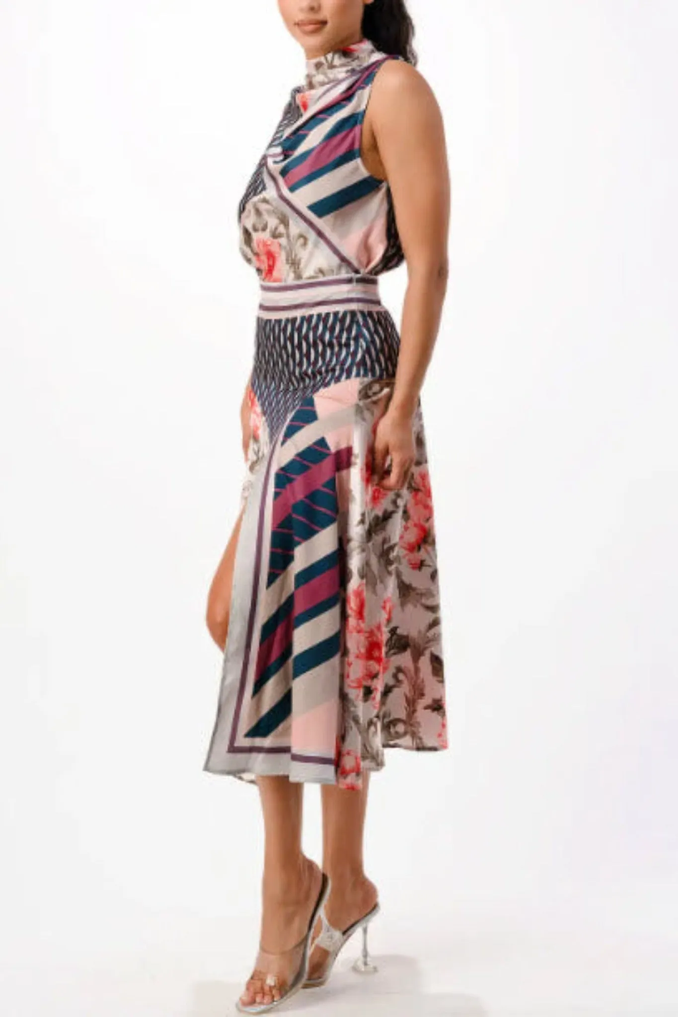 Multi | Satin Skirt & Blouse