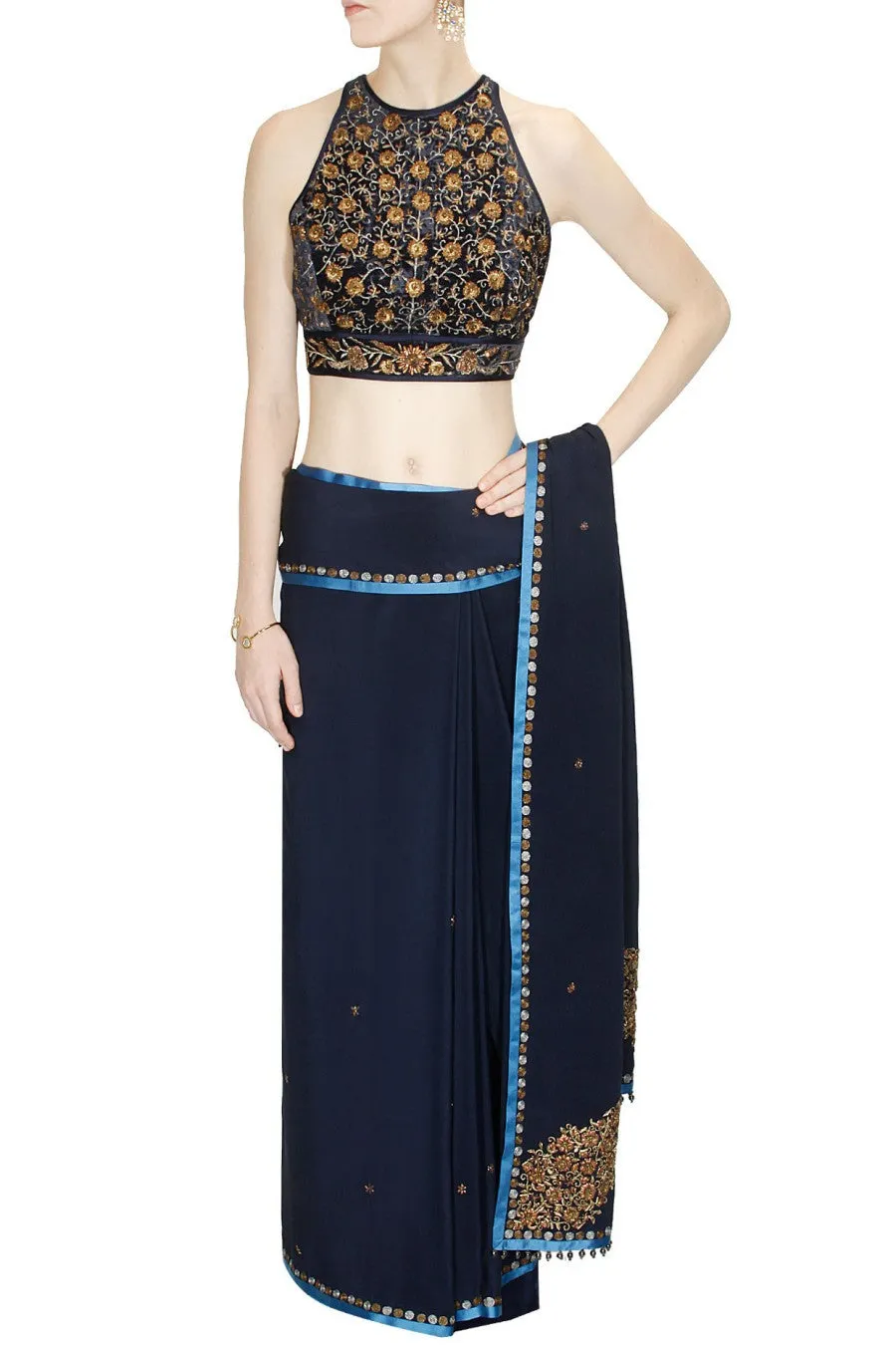 Navy Blue Colour Saree