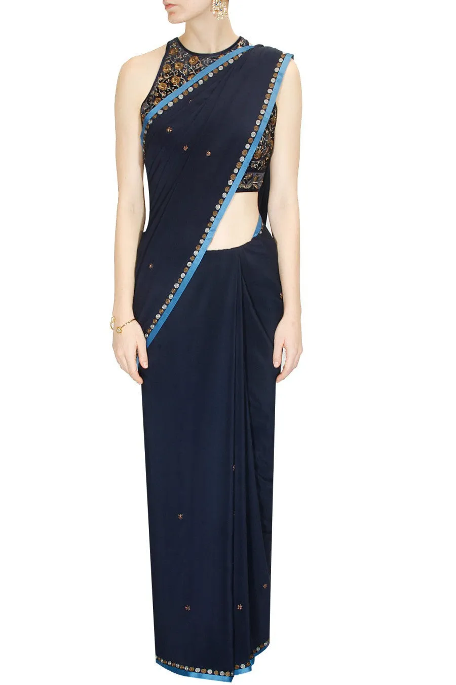 Navy Blue Colour Saree