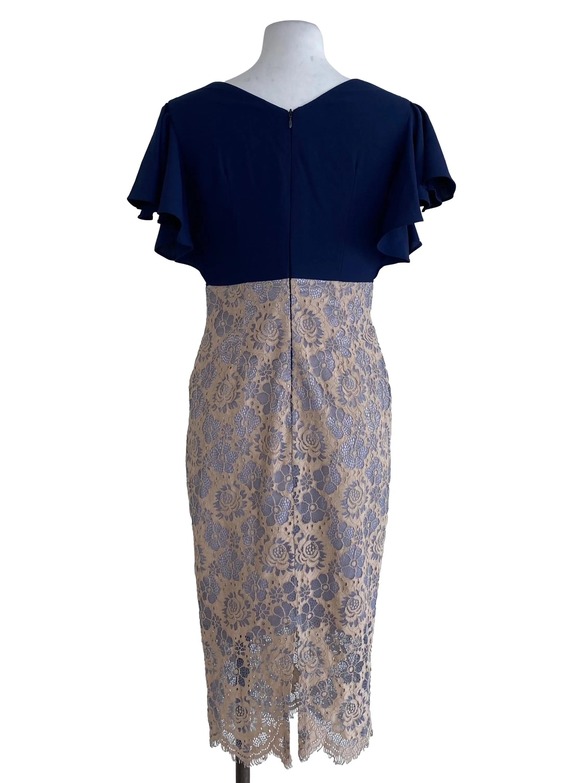 Navy Lace Sheath Dress