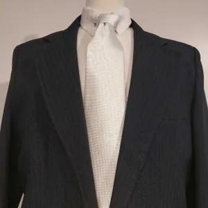 Navy Pinstripe Poly Mens Three Piece Suit