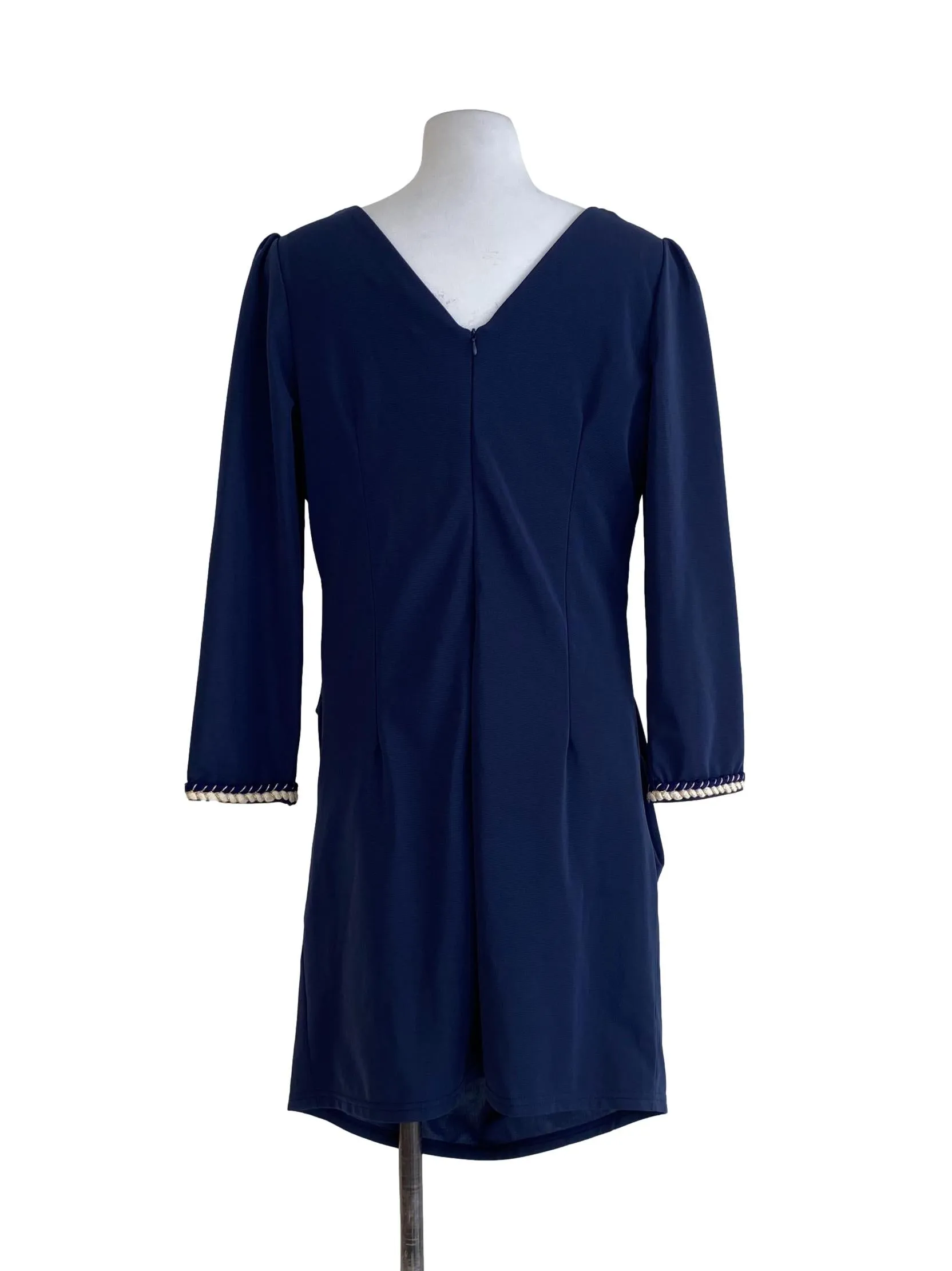 Navy Plain Sheath Dress