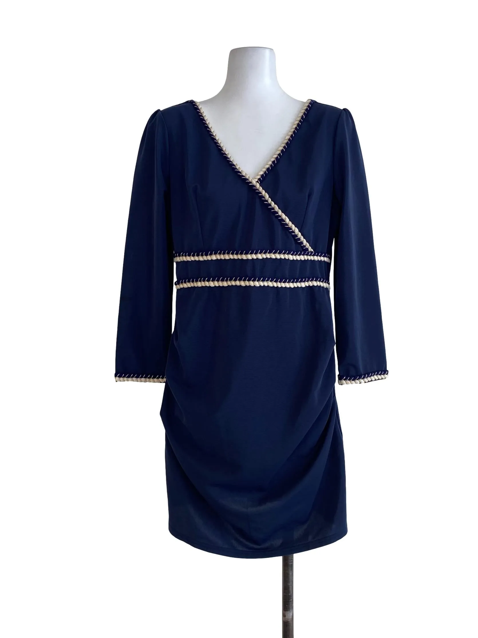 Navy Plain Sheath Dress