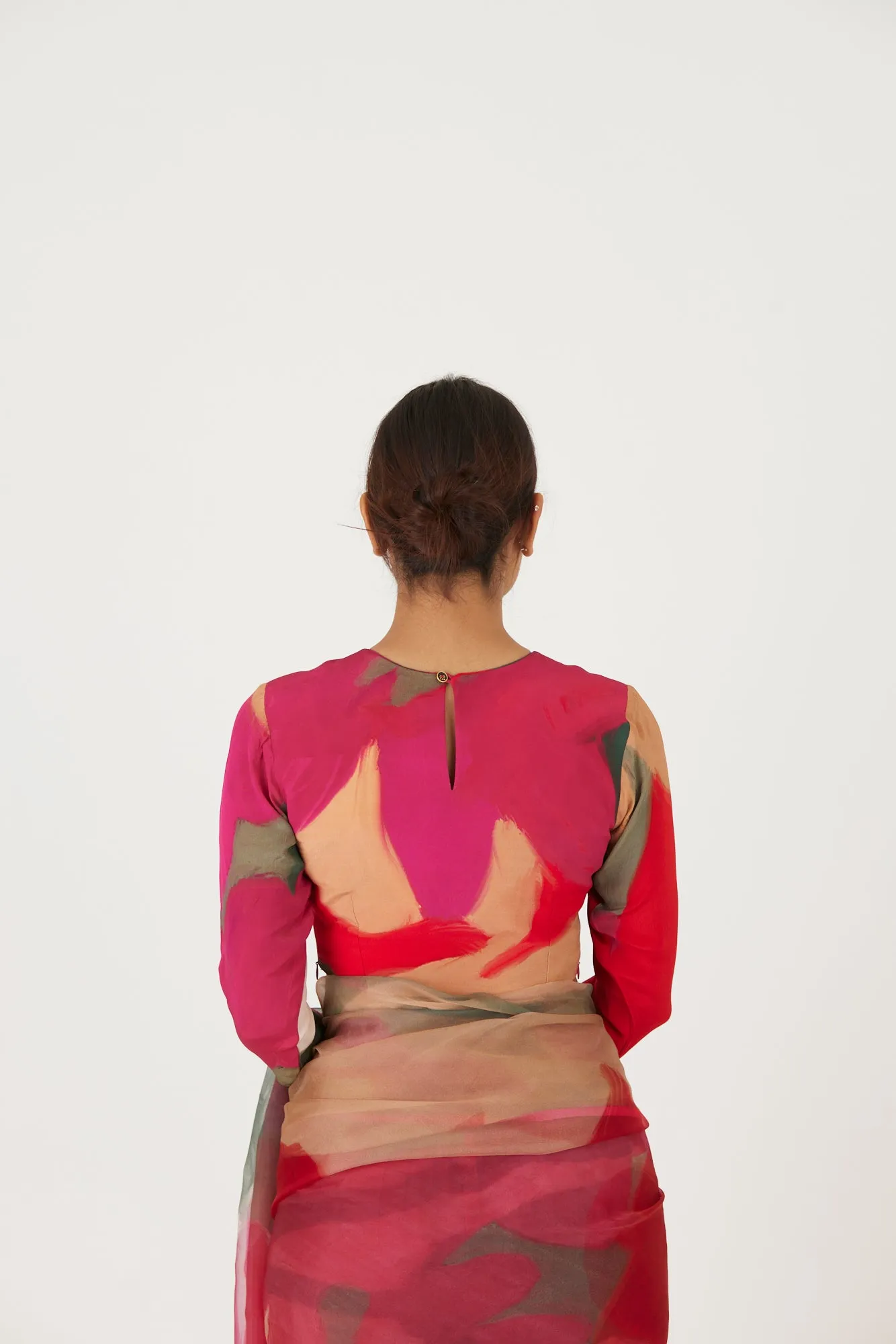 New Season Fall 24/Summer 25-Blouse-Crepe-Embroidered -Lei Lani Red-YAMLS58-Fashion Edit Yam