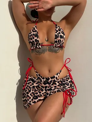 New Three-Piece Set Swimsuit Sexy Bikini European and American Swimsuit Women's Swimwear Double-Sided Wearbikini6594