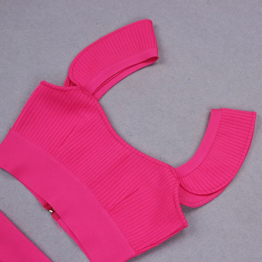 New Women's Skirt Suit Sexy Hot Pink / Red / Bandage Two Piece Set Bodycon Skirt and Top