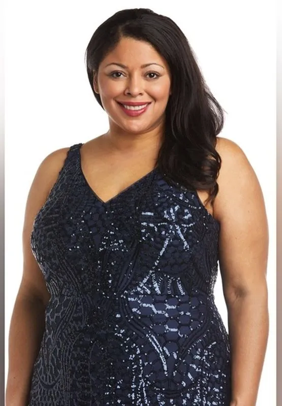 Nightway Size 18W Navy Mother of Bride Dress