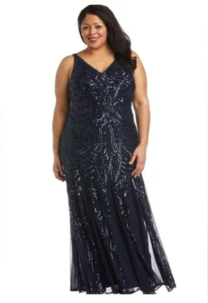 Nightway Size 18W Navy Mother of Bride Dress