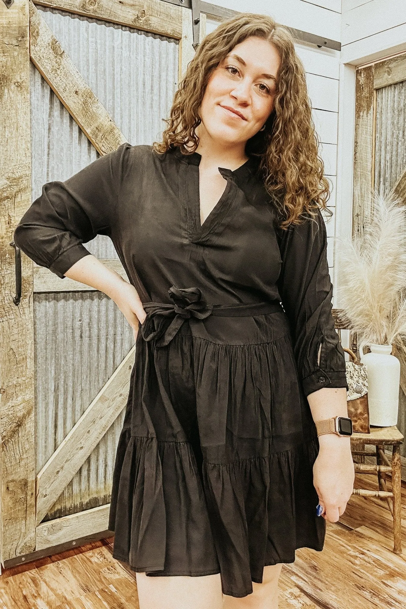 Noelle V-Neck Shirt Dress