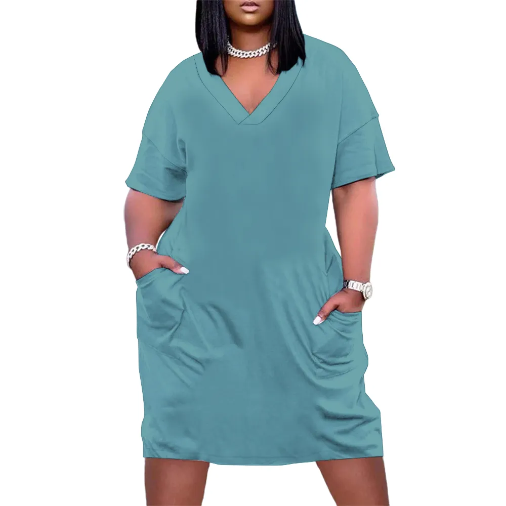Ocean's Paradise Women's V-neck Dress with Pockets