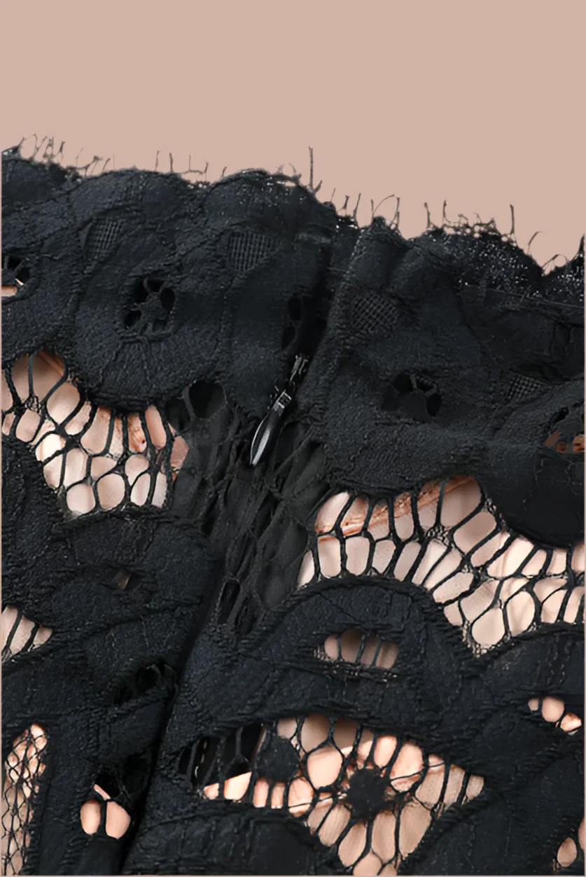 Off-Shoulder Long Sleeve Lace Dress