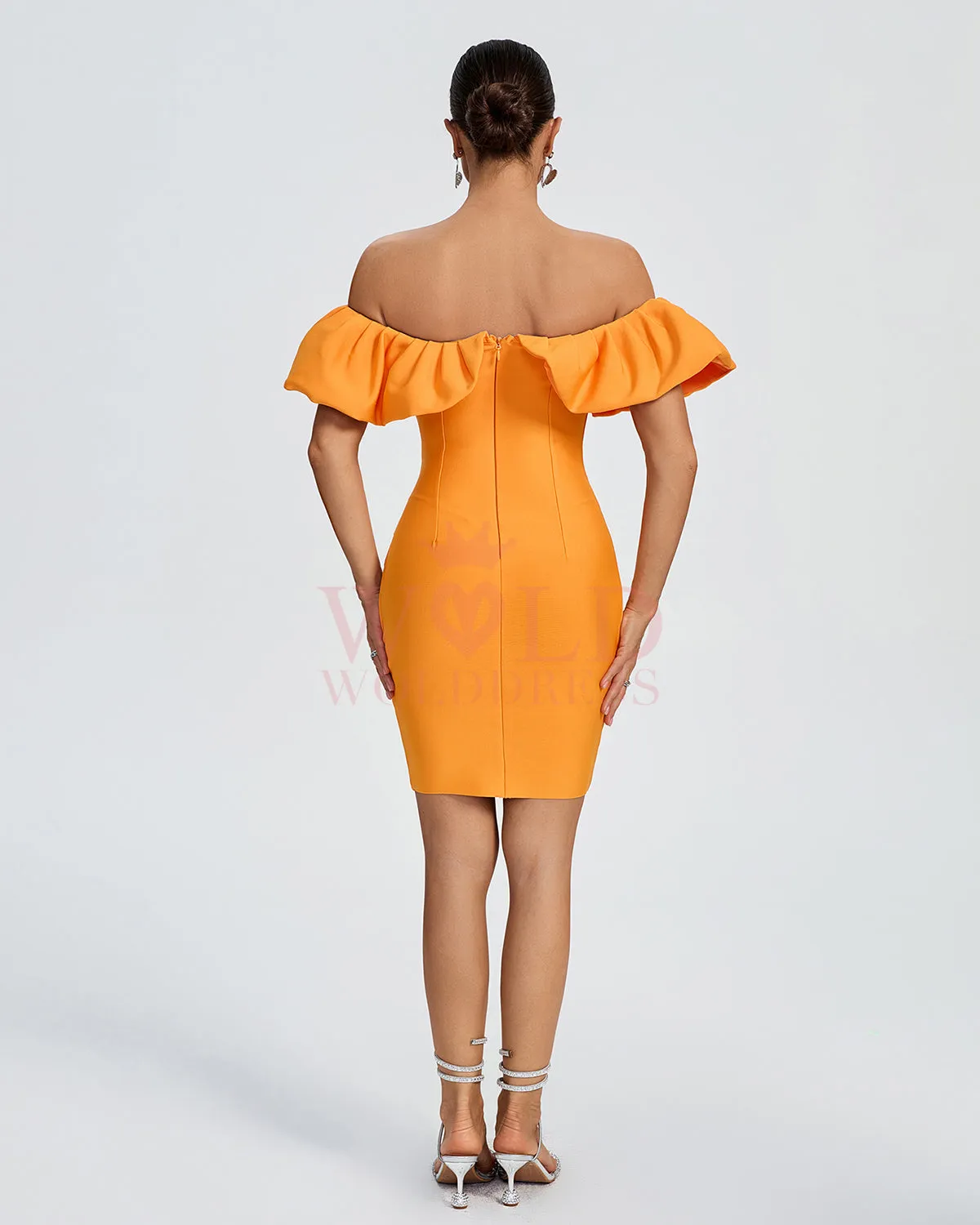 Off Shoulder Ruffle Mini Bandage Dress