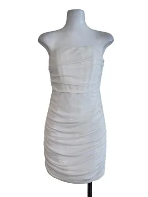 Off White Ruffle Sheath Dress