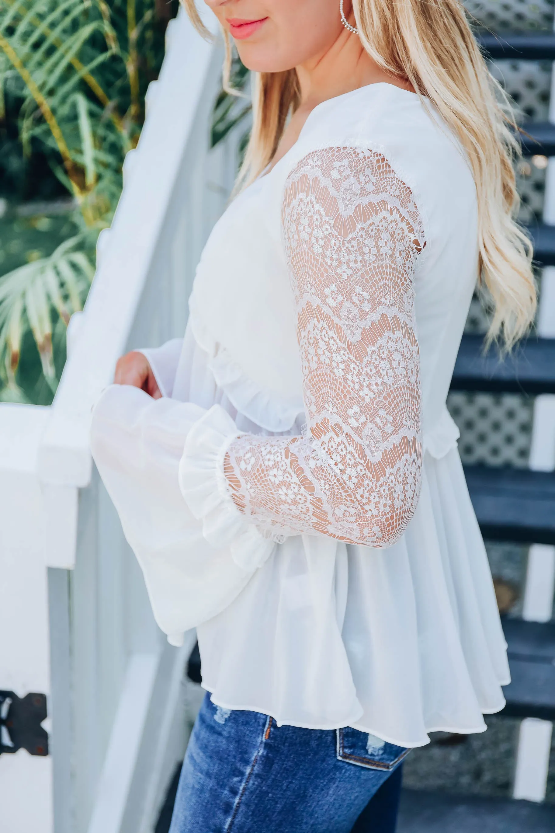 Oh My, Frilly Flounce Sleeve Blouse - Ivory