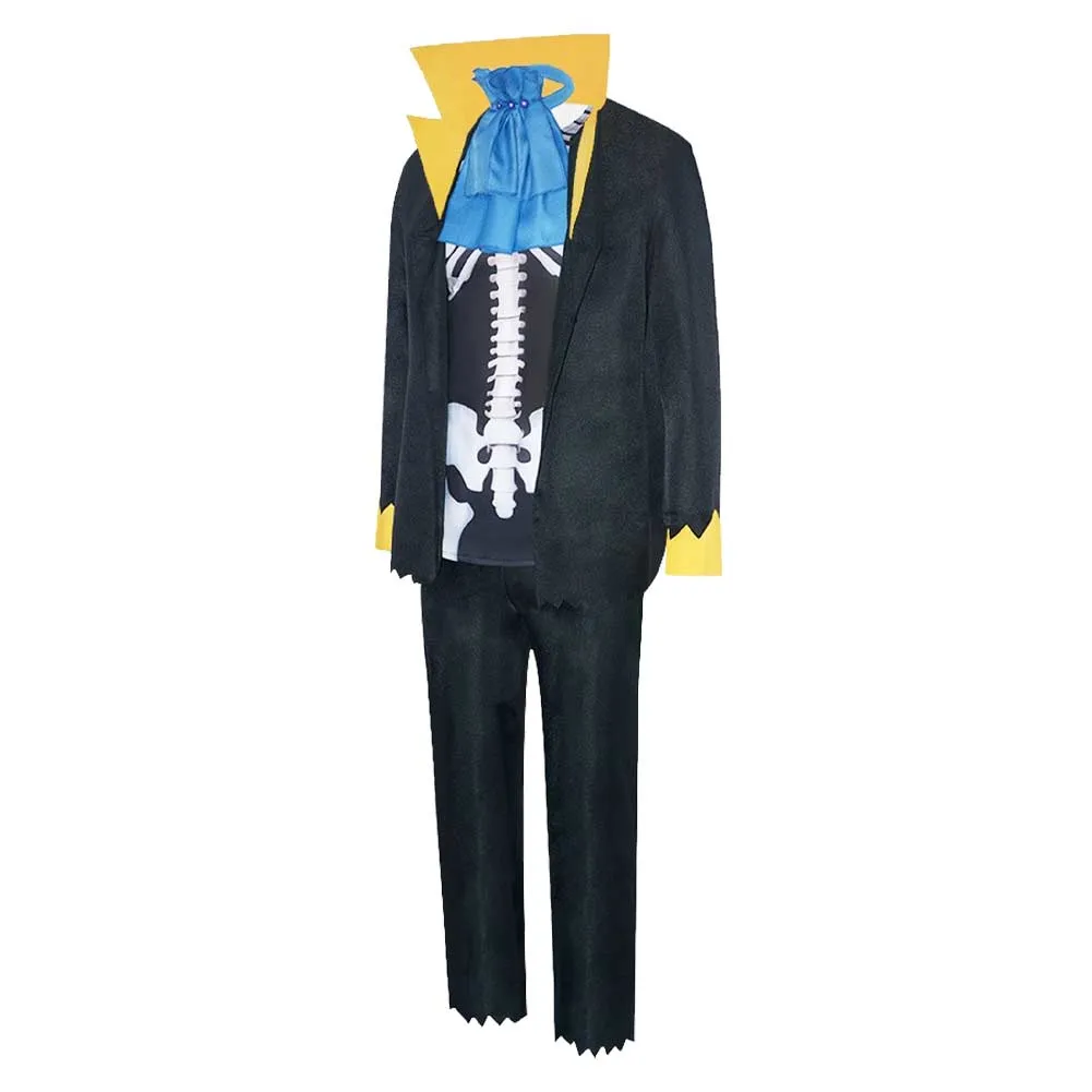 One Piece Brook Black Suit Cosplay Costume Outfits Halloween Carnival Suit