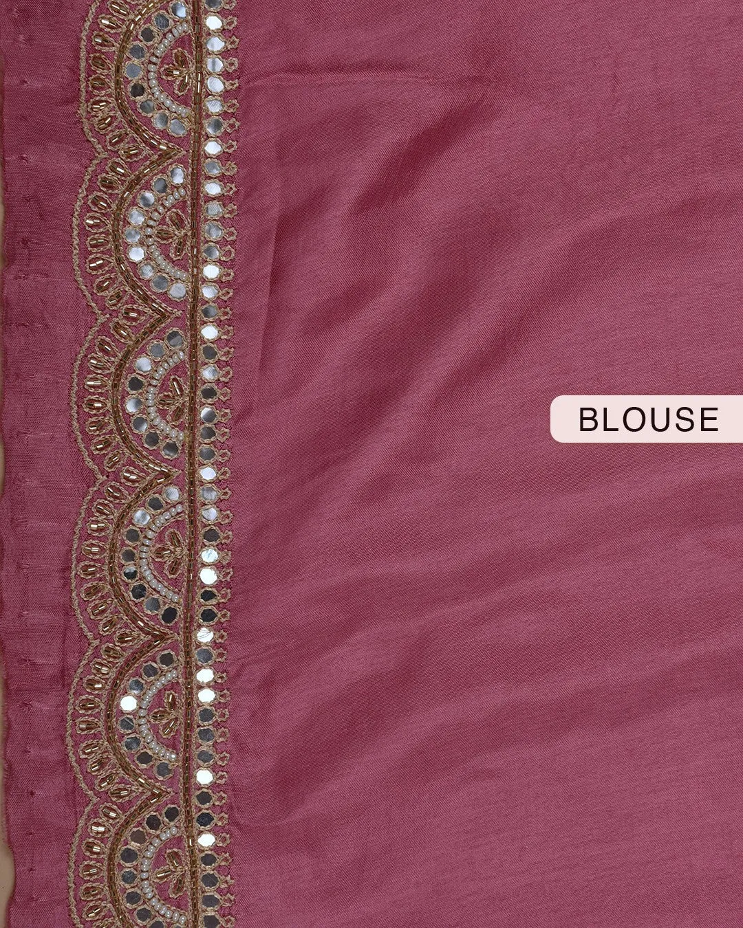 Onion Pink Silk Visocse Blend Woven With Hand Embroidery Saree With Silk Viscose Blouse