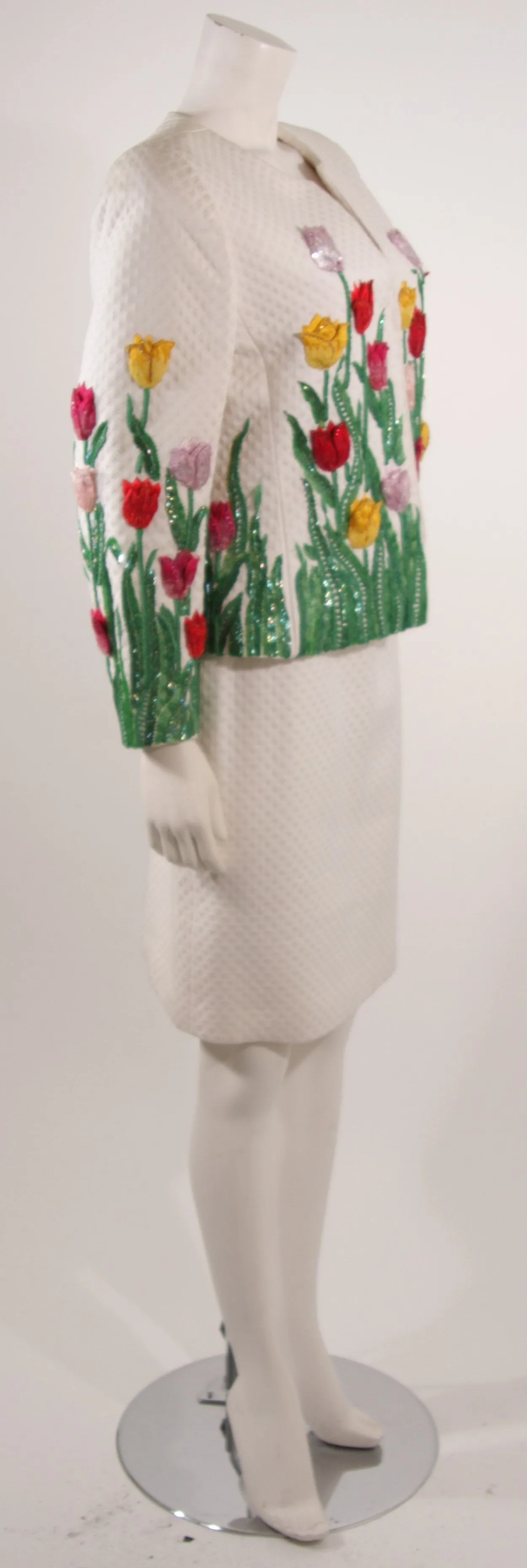 OSCAR DE LA RENTA Floral Embellished Suit Size 12