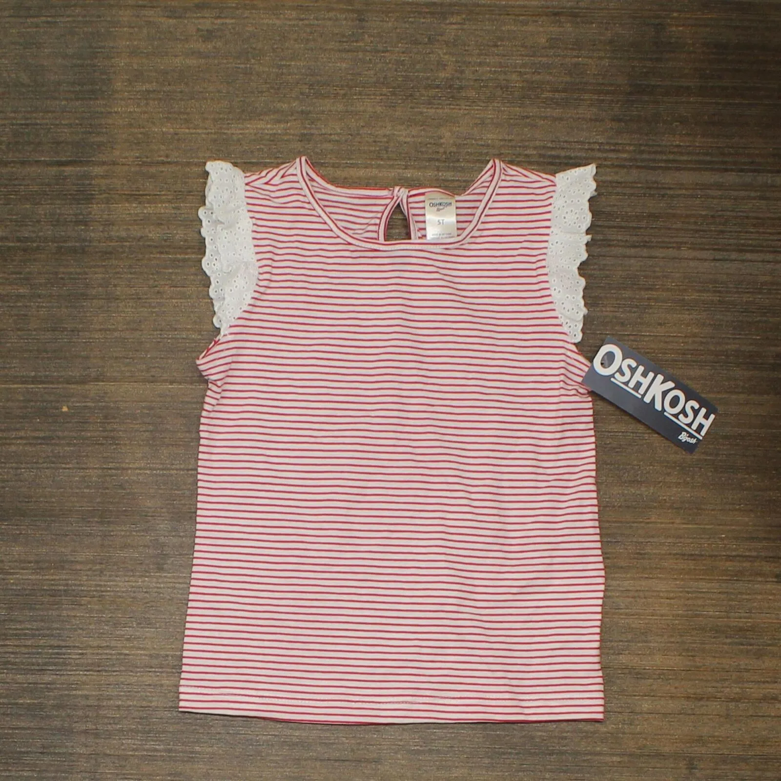 Oshkosh B'gosh Toddler Girls' Sleeveless Striped Ruffle Tank Top