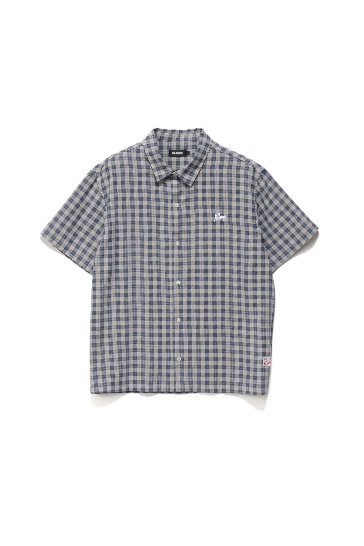 OXFORD SCRIPT SHIRT - NAVY / TAN