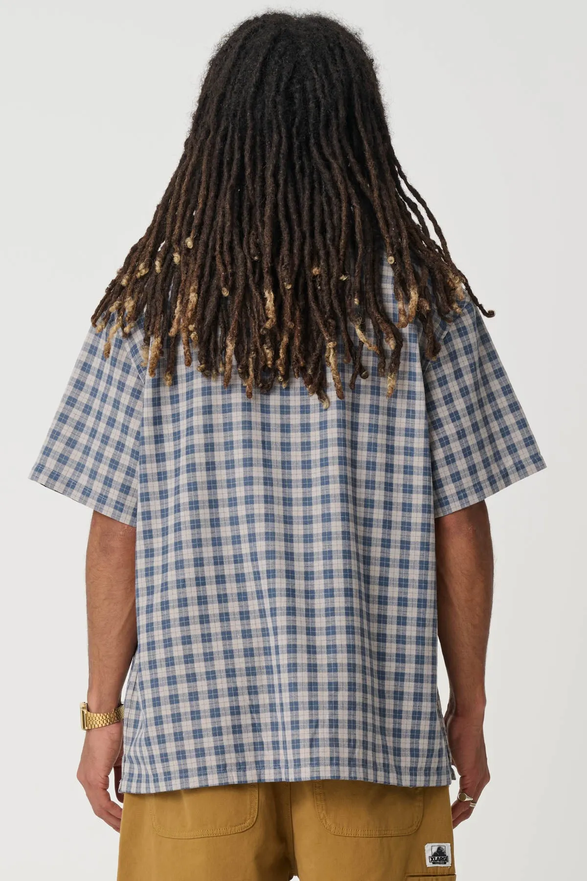 OXFORD SCRIPT SHIRT - NAVY / TAN