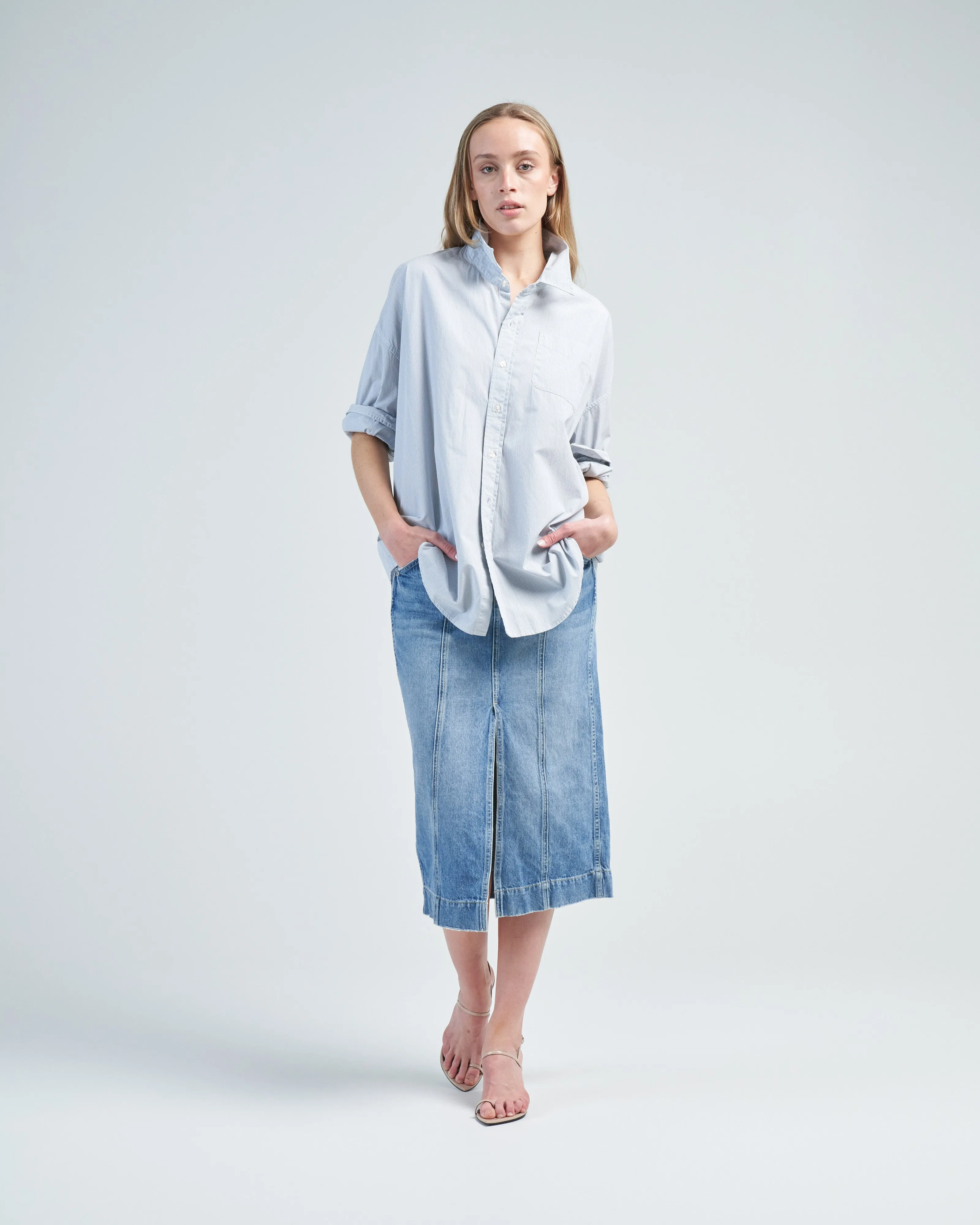 oxford shirt drop neck