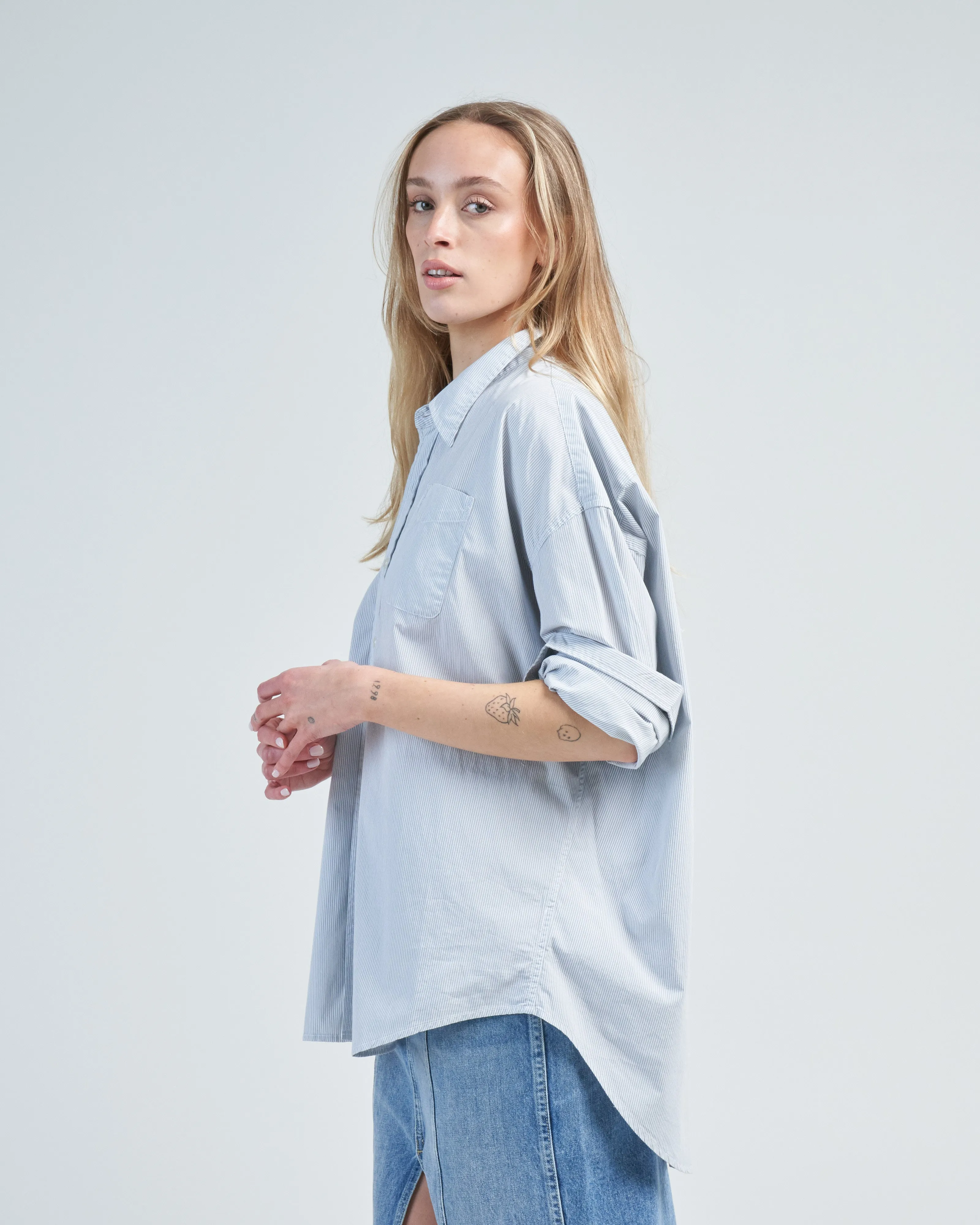 oxford shirt drop neck