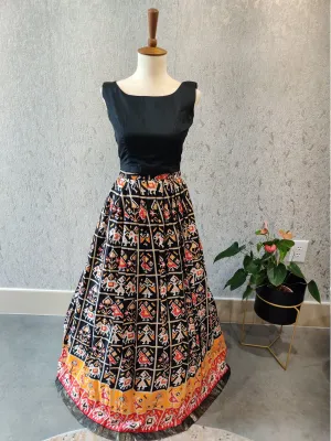 Patola CropTop Choli Half Saree Langa Voni Mehendi outfit Yellow Lehenga Purple Lehenga Teens Party Lehenga Indian Half saree Kids Lehenga