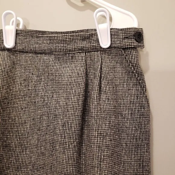 Pendleton Wool Suit Skirt Set Black White Houndstooth Suit Size 12 Skirt Size 14