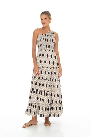 Phie Oval One Shoulder Dress Black