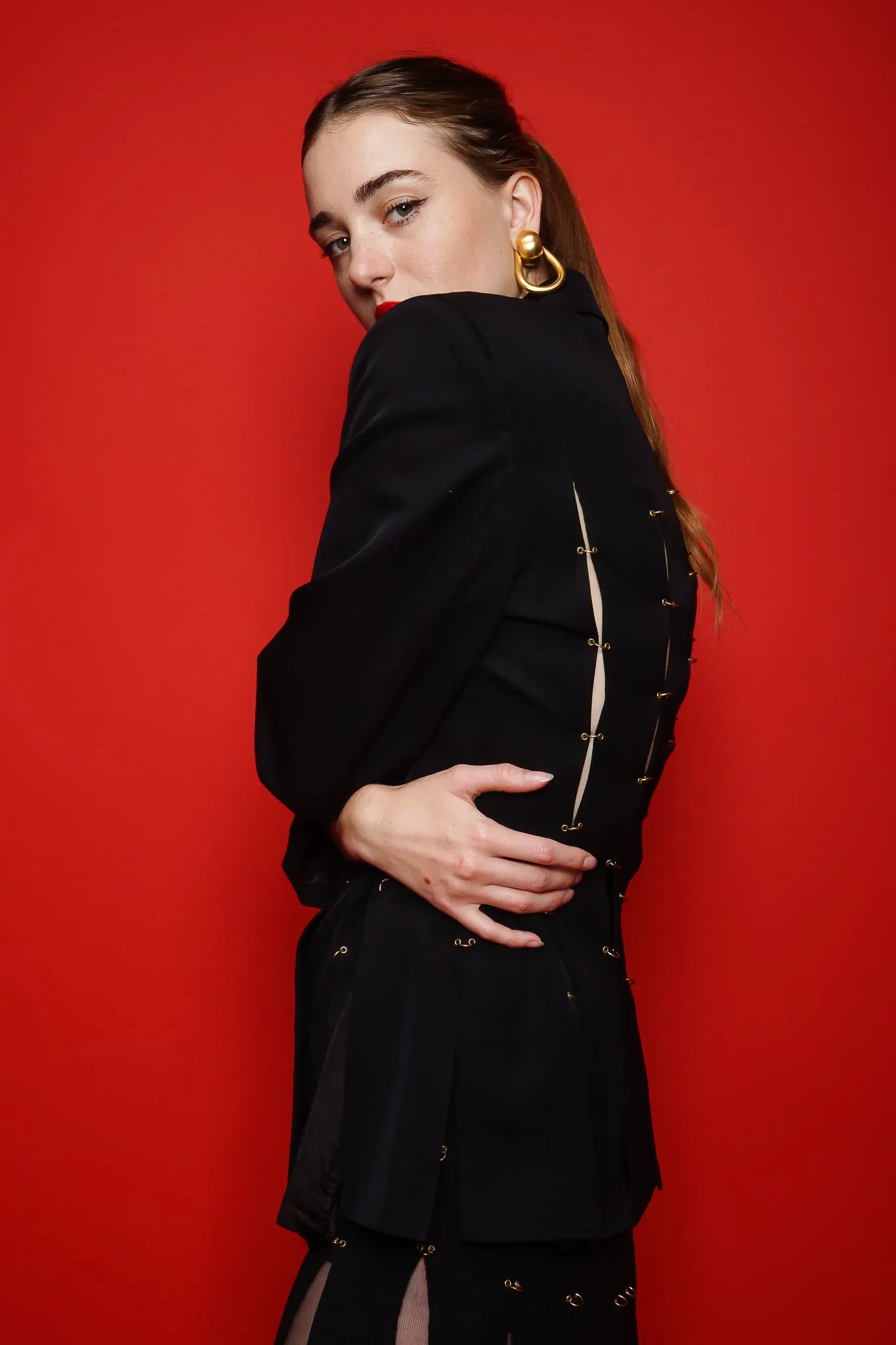 Pierced Ring Carwash Skirt Suit