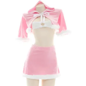 Pink Plush Hip Skirt Suit UB6182