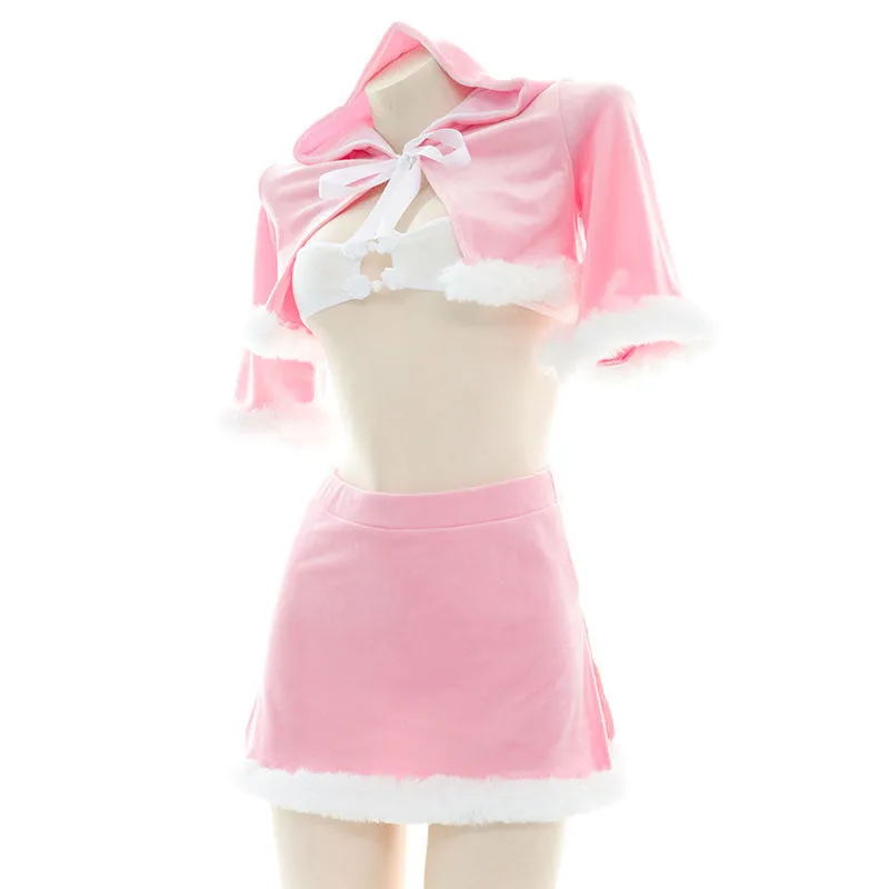 Pink Plush Hip Skirt Suit UB6182
