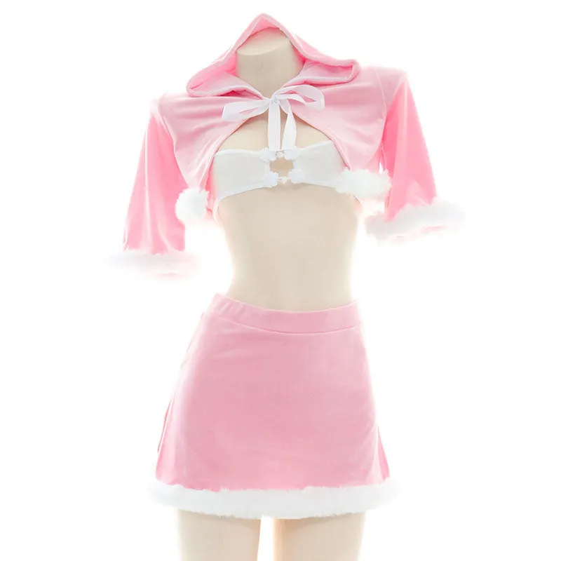 Pink Plush Hip Skirt Suit UB6182
