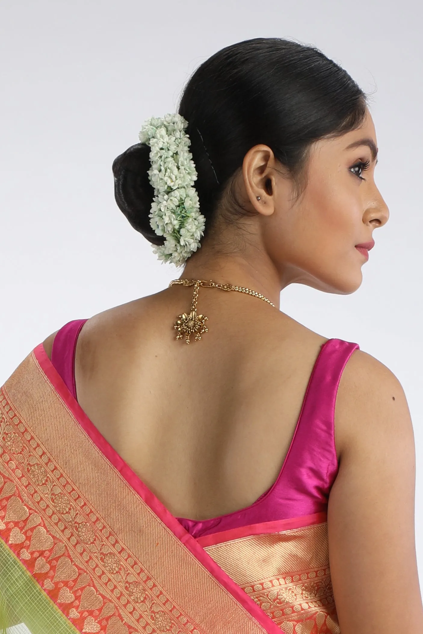 Pink Sleeveless Satin Couture Blouse