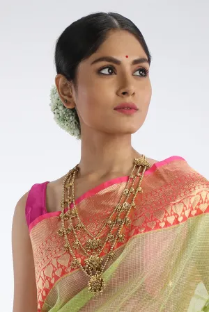 Pink Sleeveless Satin Couture Blouse