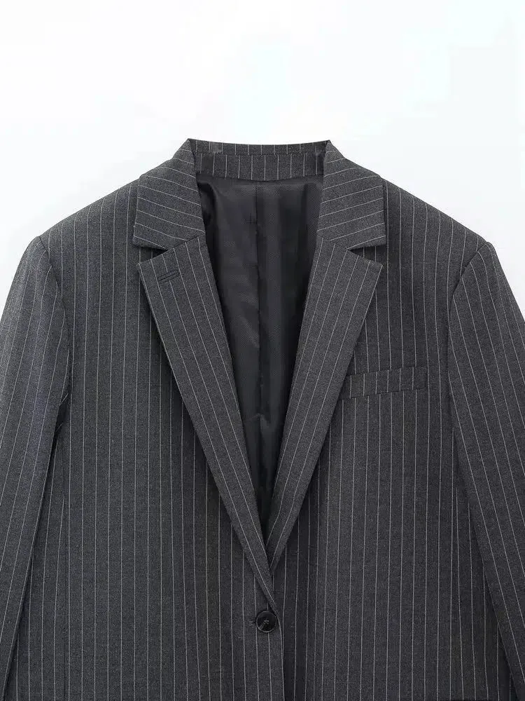 Pinstripe Long Suit Three-piece Set
