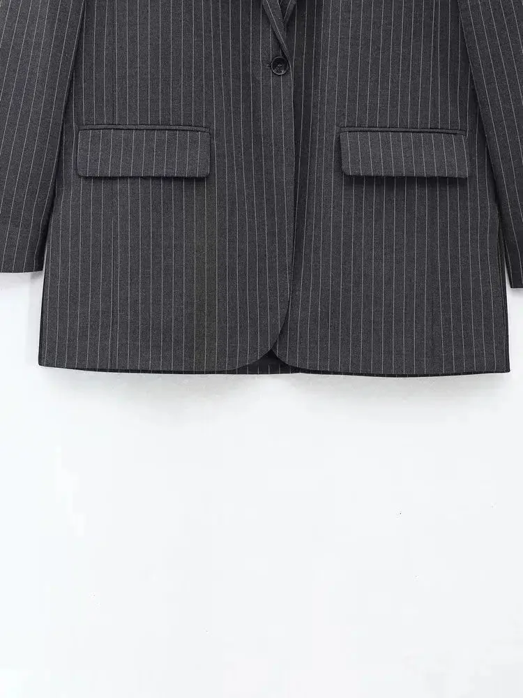 Pinstripe Long Suit Three-piece Set