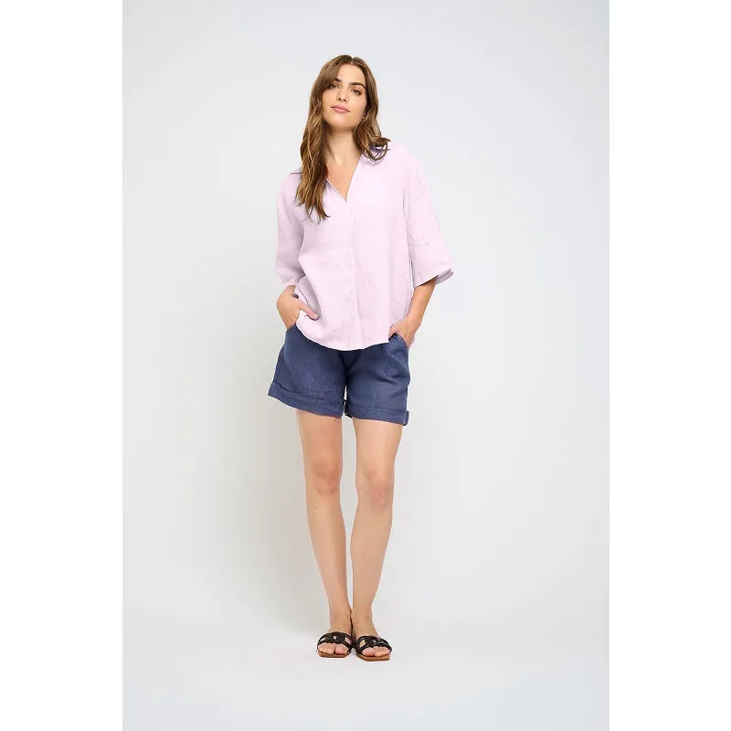 Pistache Linen Pull Over Blouse